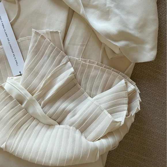 BEST Reformation Suki Midi Dress - Fior Di Latte Cream Wedding Party Cocktail - Picture 9 of 10